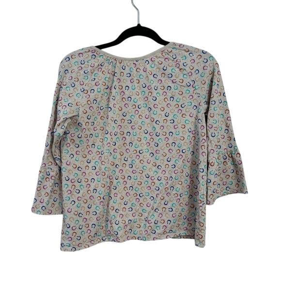 Wrangler Girls 3/4 Bell Sleeve Horse Shoe Top Cowgirl Blouse Size XL Western - Picture 5 of 5